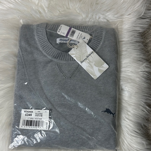 Tommy Bahama Gray  Marlin Luxe Crew Neck Men's Sweater XXLB - Picture 3 of 9